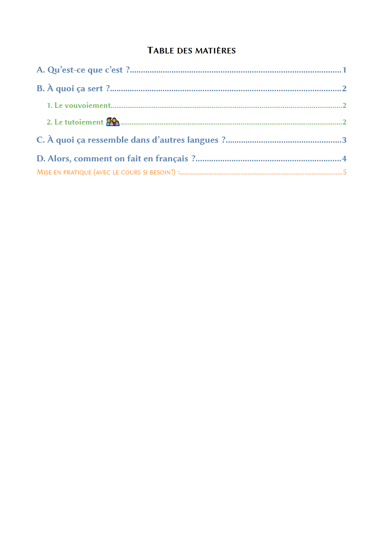 L’essentiel – Le vouvoiement en français